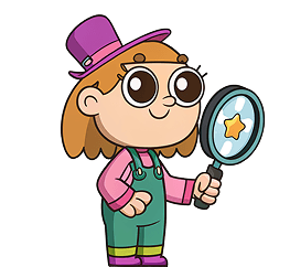 girl with magnifying glass